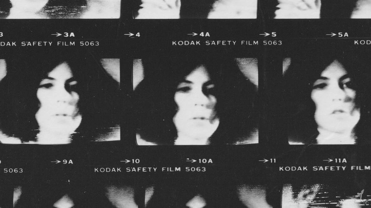 Film with three images of a person