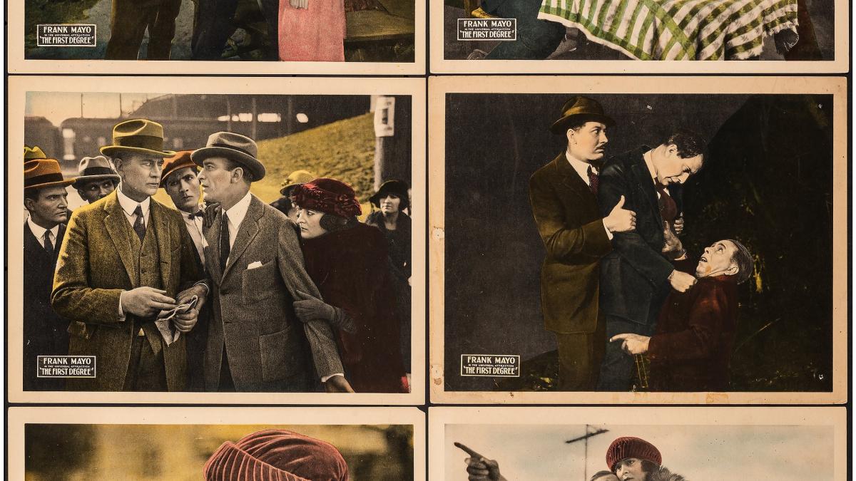 Film stills with woman and man holding each other