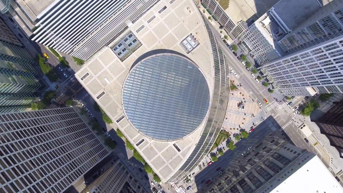 birds eye view of building