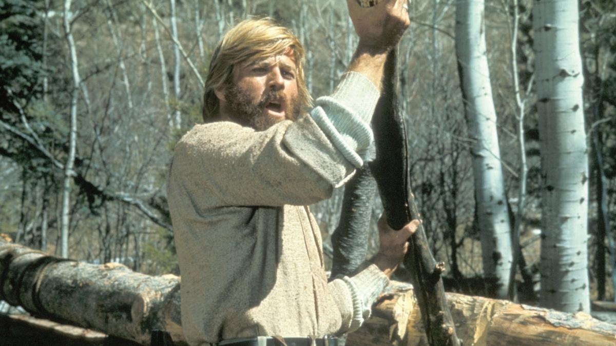 JEREMIAH JOHNSON, 1972, man in outdoor clothing, wielding large branch